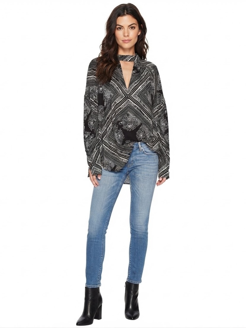 Free People Walking On A Dream Tunic in Washed Black